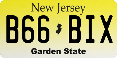 NJ license plate B66BIX