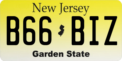 NJ license plate B66BIZ