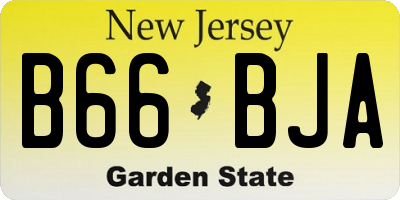 NJ license plate B66BJA