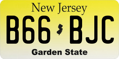 NJ license plate B66BJC