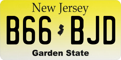 NJ license plate B66BJD