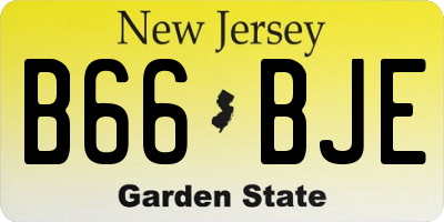 NJ license plate B66BJE