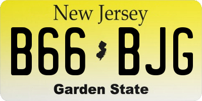 NJ license plate B66BJG
