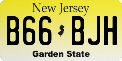 NJ license plate B66BJH