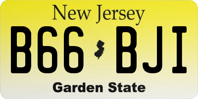 NJ license plate B66BJI