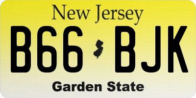 NJ license plate B66BJK