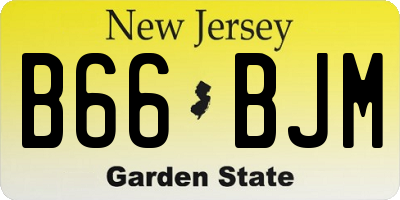 NJ license plate B66BJM