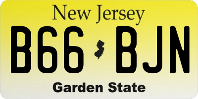 NJ license plate B66BJN