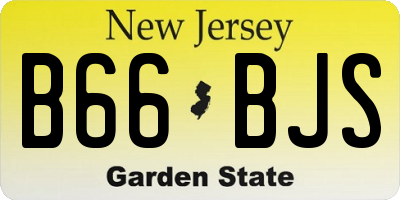 NJ license plate B66BJS