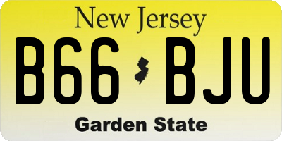 NJ license plate B66BJU