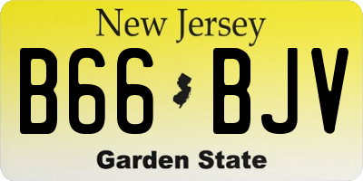 NJ license plate B66BJV