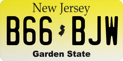 NJ license plate B66BJW