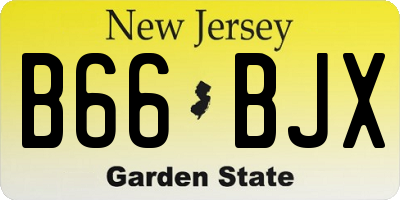 NJ license plate B66BJX