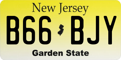 NJ license plate B66BJY