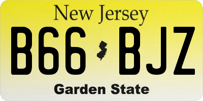 NJ license plate B66BJZ