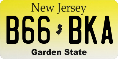 NJ license plate B66BKA