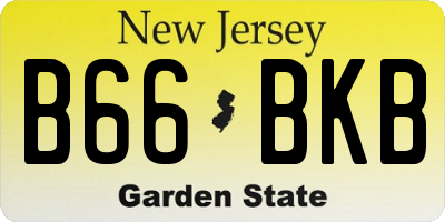 NJ license plate B66BKB