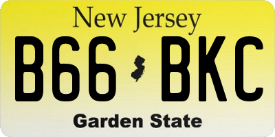 NJ license plate B66BKC
