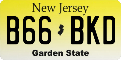 NJ license plate B66BKD
