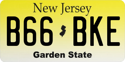 NJ license plate B66BKE