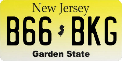 NJ license plate B66BKG