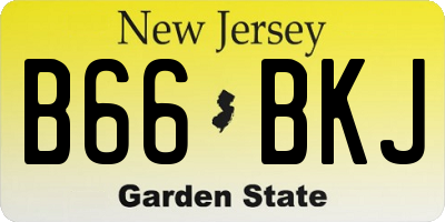 NJ license plate B66BKJ