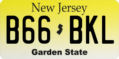 NJ license plate B66BKL