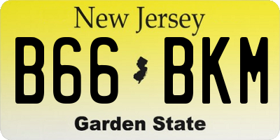 NJ license plate B66BKM