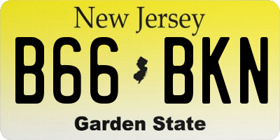 NJ license plate B66BKN