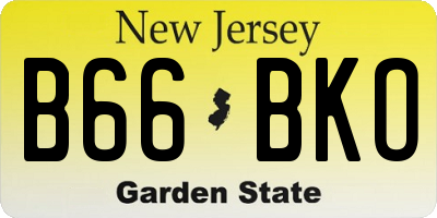 NJ license plate B66BKO