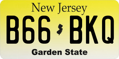 NJ license plate B66BKQ