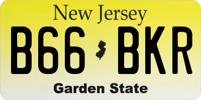 NJ license plate B66BKR