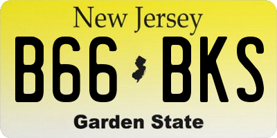NJ license plate B66BKS