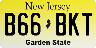 NJ license plate B66BKT