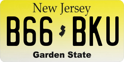 NJ license plate B66BKU