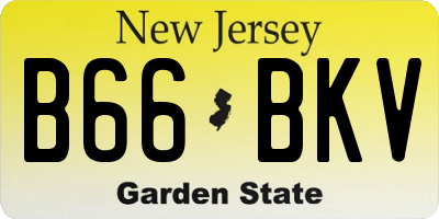 NJ license plate B66BKV