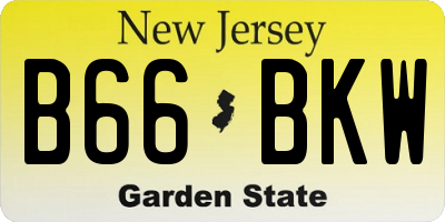 NJ license plate B66BKW