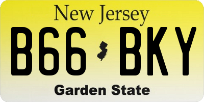 NJ license plate B66BKY