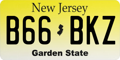 NJ license plate B66BKZ