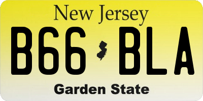 NJ license plate B66BLA