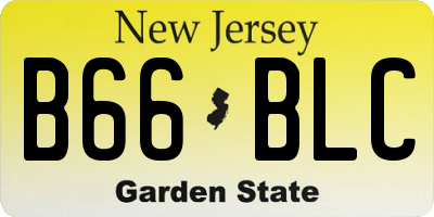 NJ license plate B66BLC