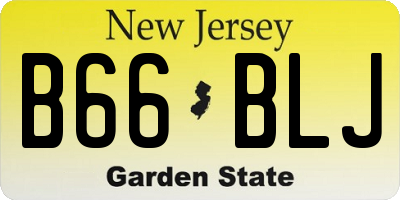 NJ license plate B66BLJ