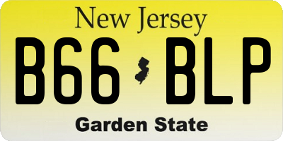NJ license plate B66BLP