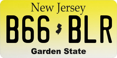 NJ license plate B66BLR