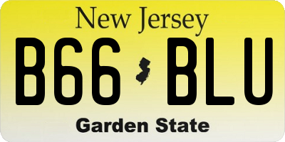 NJ license plate B66BLU