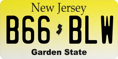 NJ license plate B66BLW