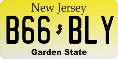 NJ license plate B66BLY