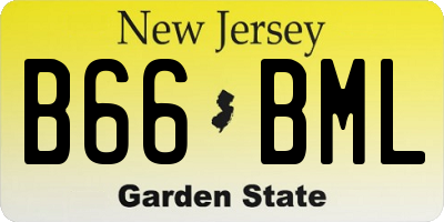 NJ license plate B66BML