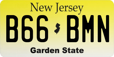 NJ license plate B66BMN