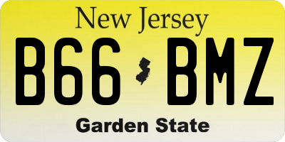 NJ license plate B66BMZ